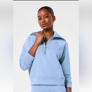 SPANX AIR ESSENTIALS WMNS HALF ZIP HIGH NECK SWEATSHIRT OVERSIZED FIT SIZE XL